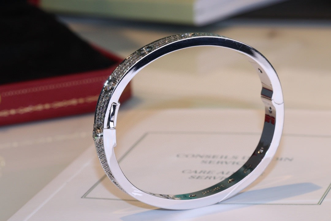 18K Diamond-paved 10 Big Diamonds Love Bracelet