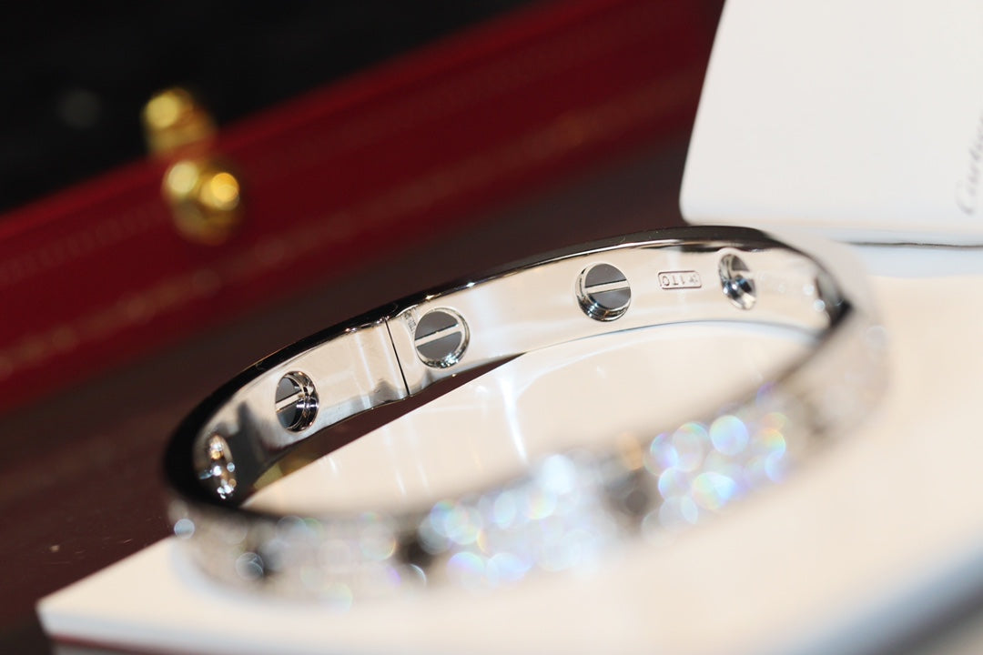 18K Diamond-paved Ceramic Love Bracelet