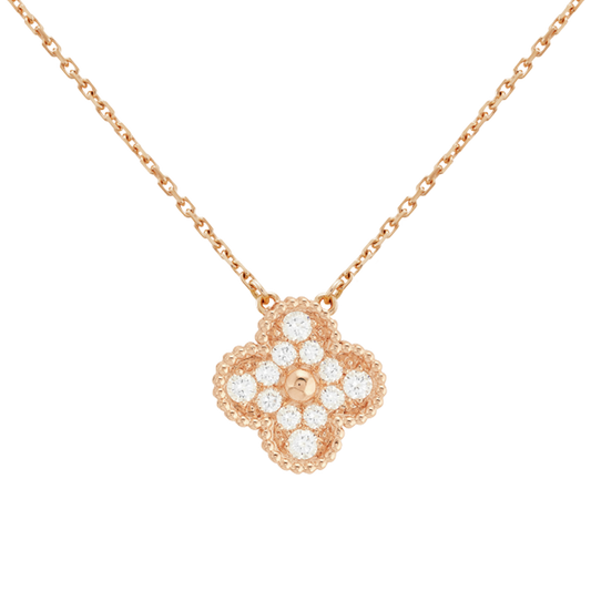 18K Sweet Alhambra Diamond Necklace