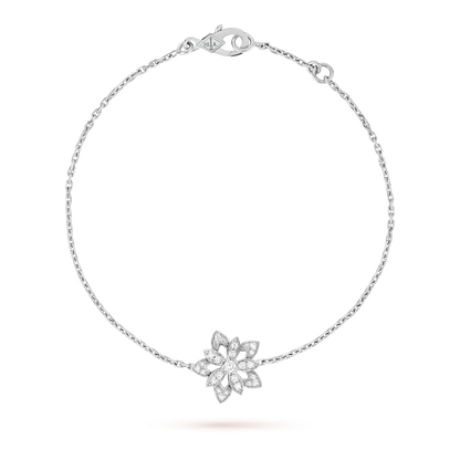18K Lotus Openwork Pendant Bracelet