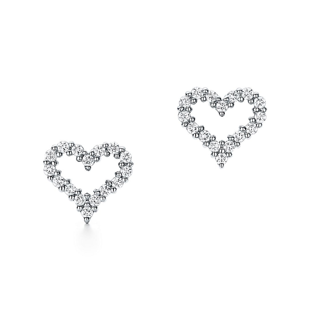 18K T Heart Diamonds Earrings