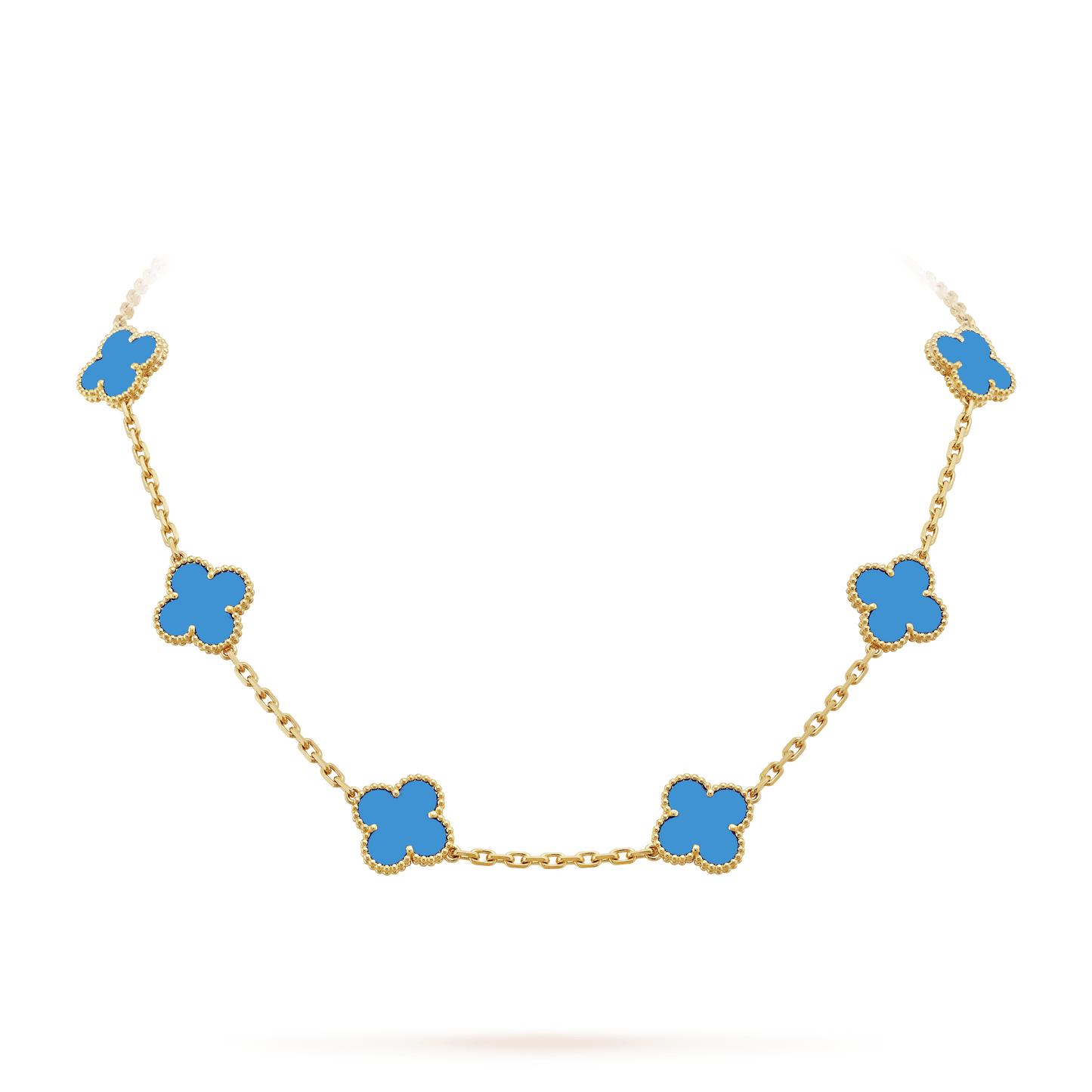 18K Vintage Alhambra Agate 10 Motifs Necklace