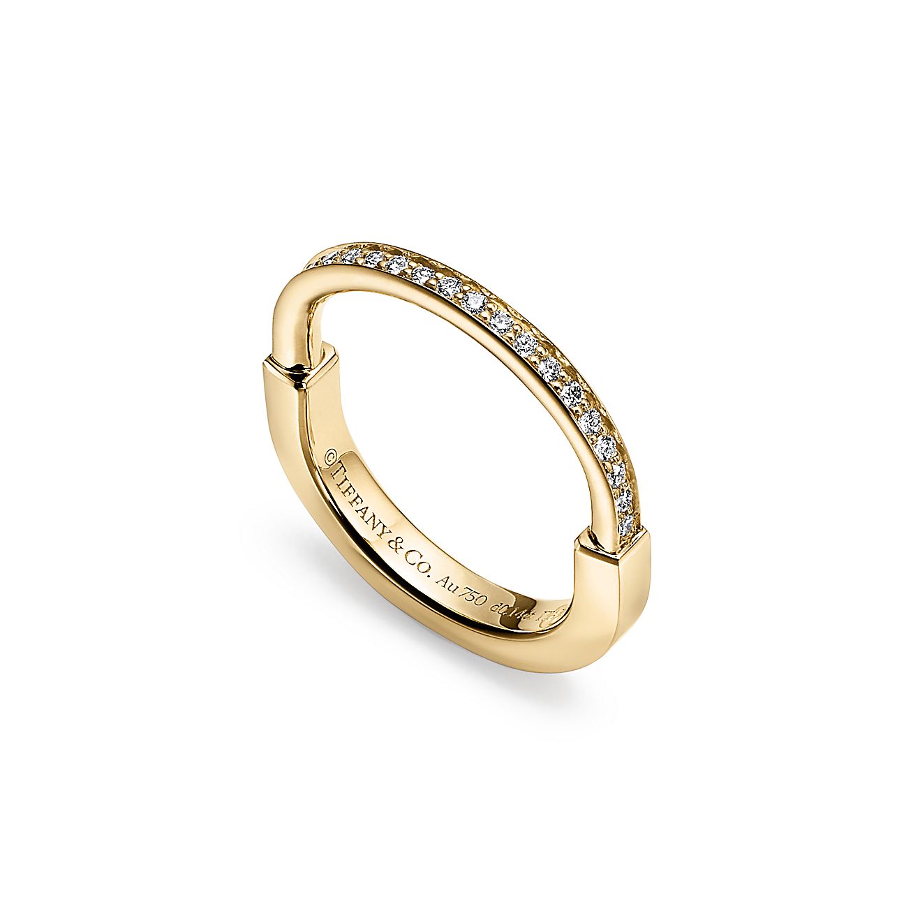 18K T Lock Diamonds Yellow Gold Ring