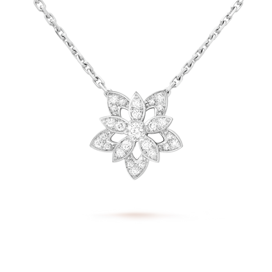 18K Lotus Openwork Pendant Necklace