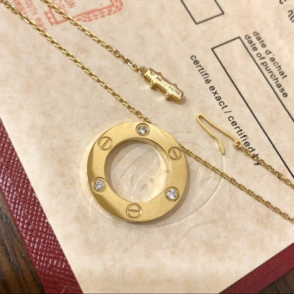 LOVE NECKLACE 16MM 3 DIAMONDS