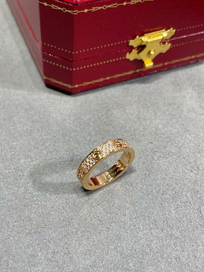 18K Love Diamond-Paved 3mm Ring