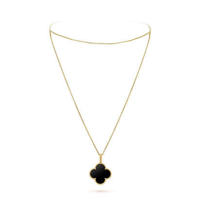 18K Magic Alhambra One Motifs Black Necklace