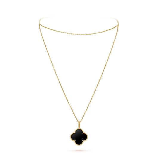 18K Magic Alhambra One Motifs Black Necklace