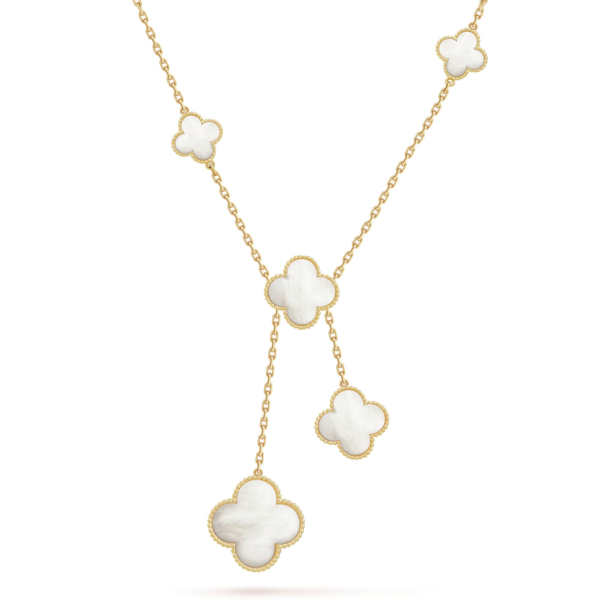 18K Magic Alhambra Six Pearls Motifs Necklace