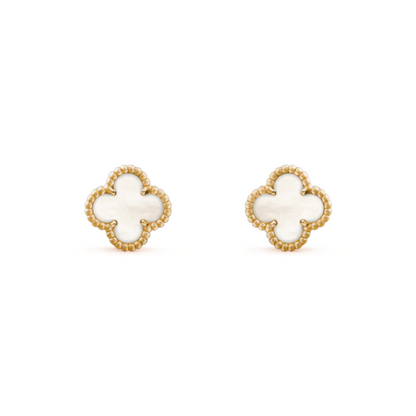 CLOVER MEDIUM GOLD MOP STUD EARRINGS