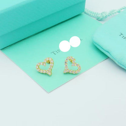 18K T Heart Diamonds Earrings