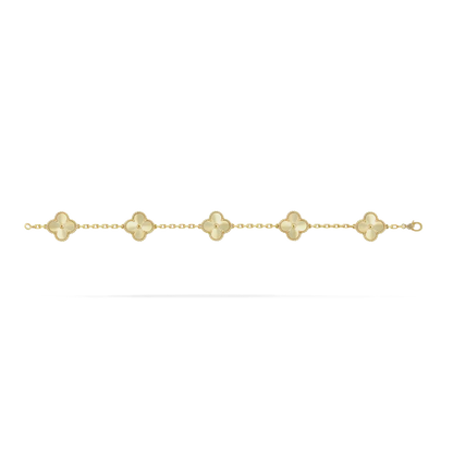 18K Vintage Alhambra Five Motifs Clover Bracelet